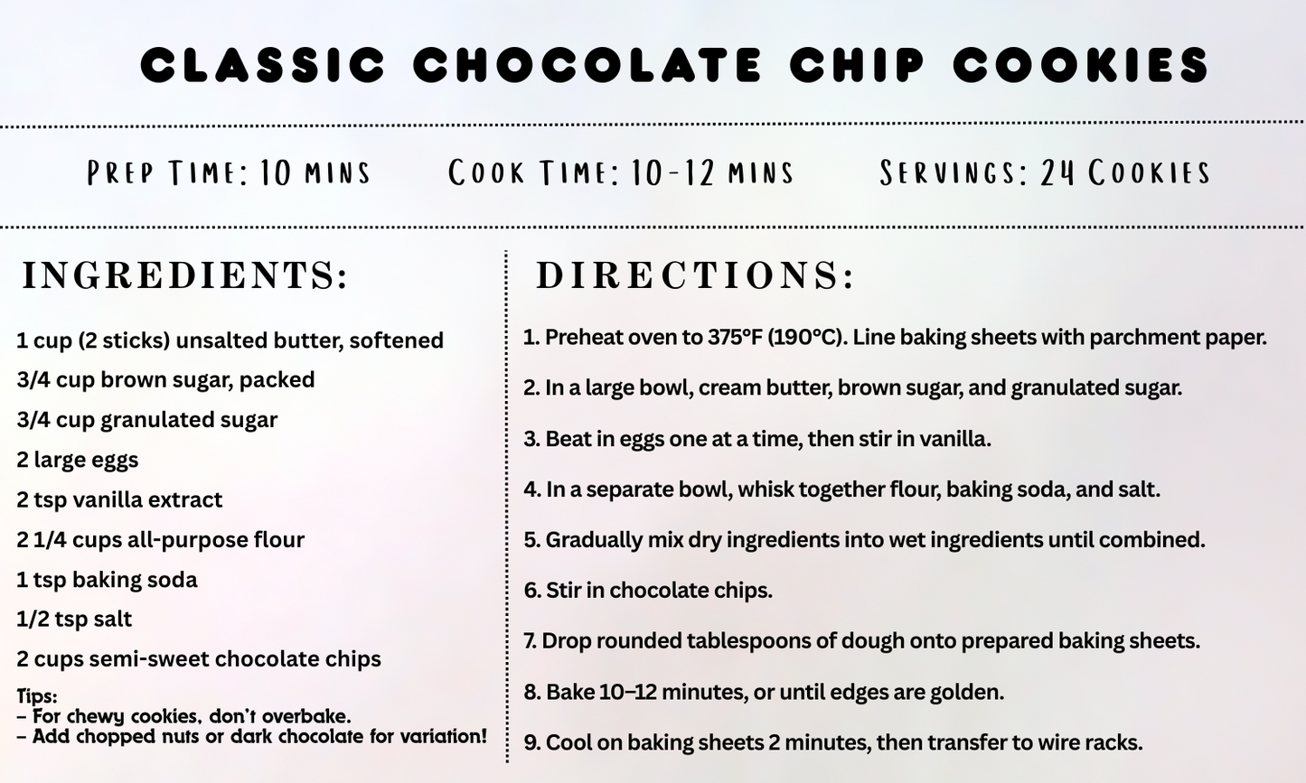 Minimal Recipe Card Template Canva Editable & Printable Handwrite or Type Modern Recipe Card Simple Recipe card Personalized recipe - Savvy Spot Online