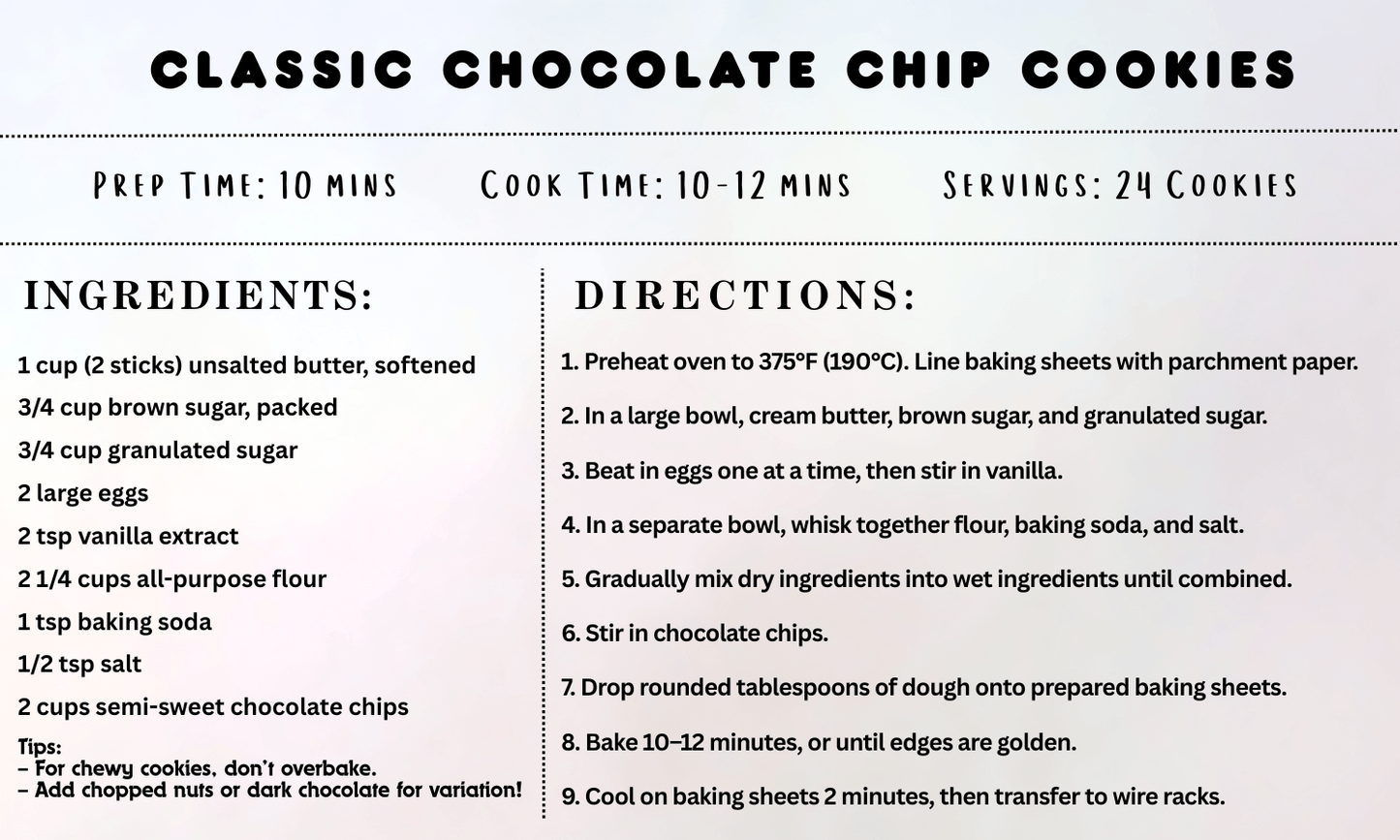 Minimal Recipe Card Template Canva Editable & Printable Handwrite or Type Modern Recipe Card Simple Recipe card Personalized recipe - Savvy Spot Online