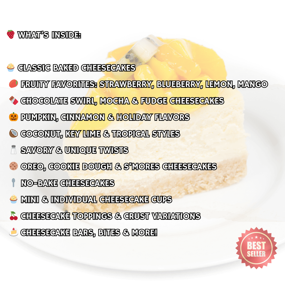 95+ Cheesecake Recipes | Baked, No-Bake, Mini & More (Digital Instant Download) - Savvy Spot Online