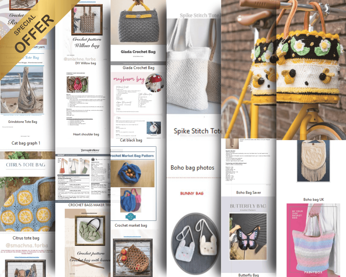 55+ Crochet Bag Patterns Bundle (PDF Patterns)