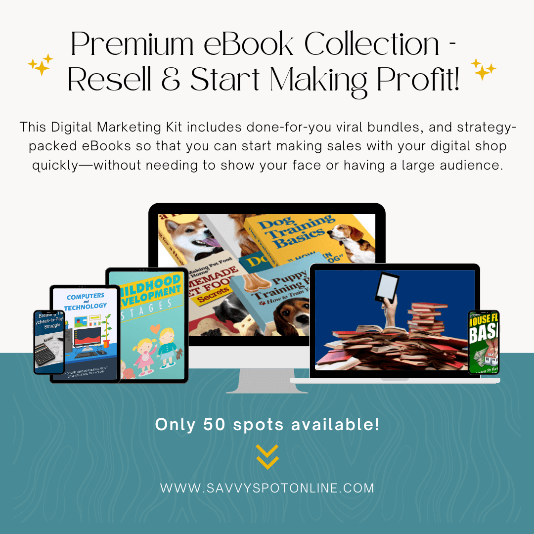 📚 Premium eBook Collection – Resell & Profit! 📚 - Savvy Spot Online