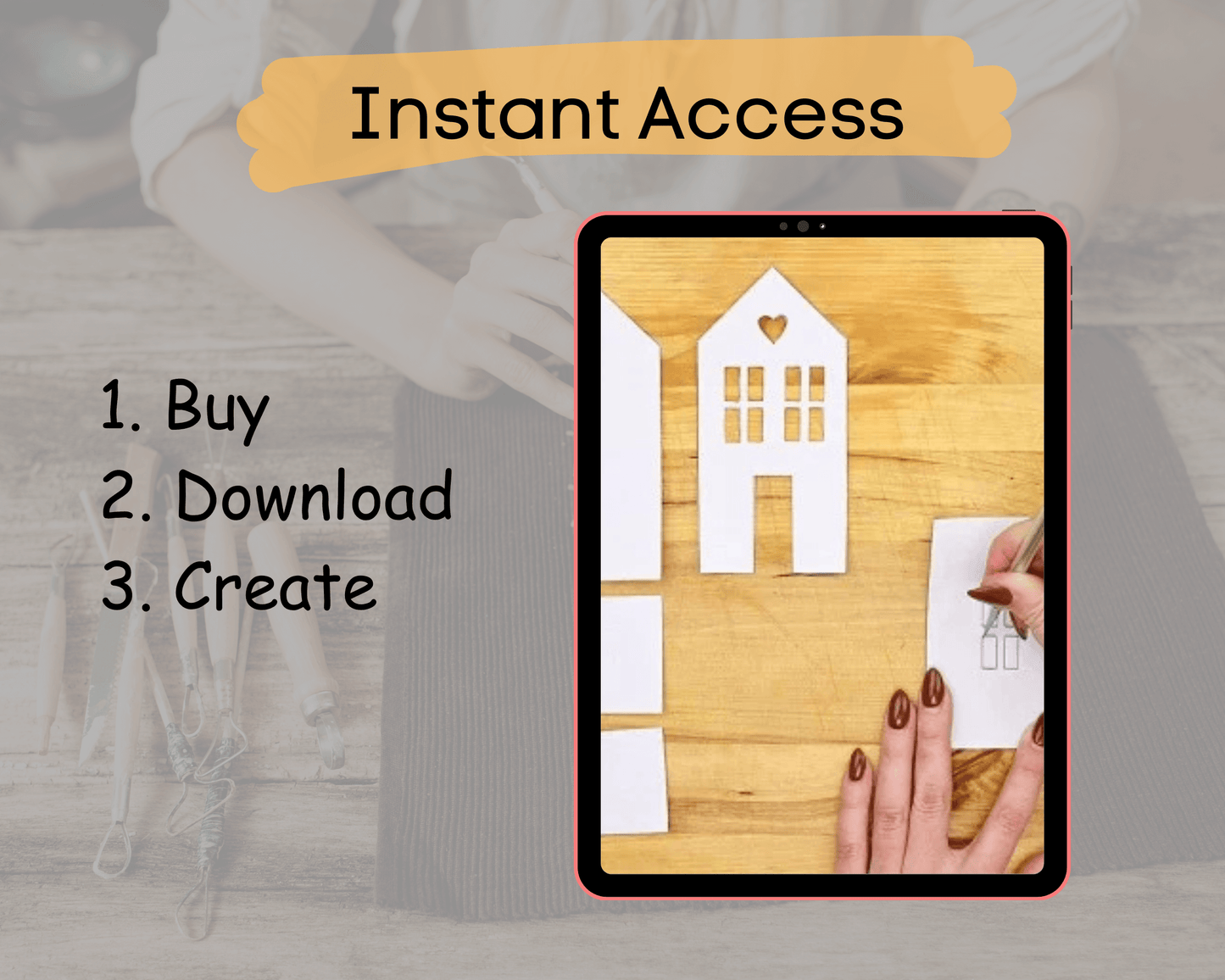 DIY Air Dry Clay House Template | Printable Clay House Patterns for Candle Holder, Christmas Decor, Miniature Craft, DIY Clay Project