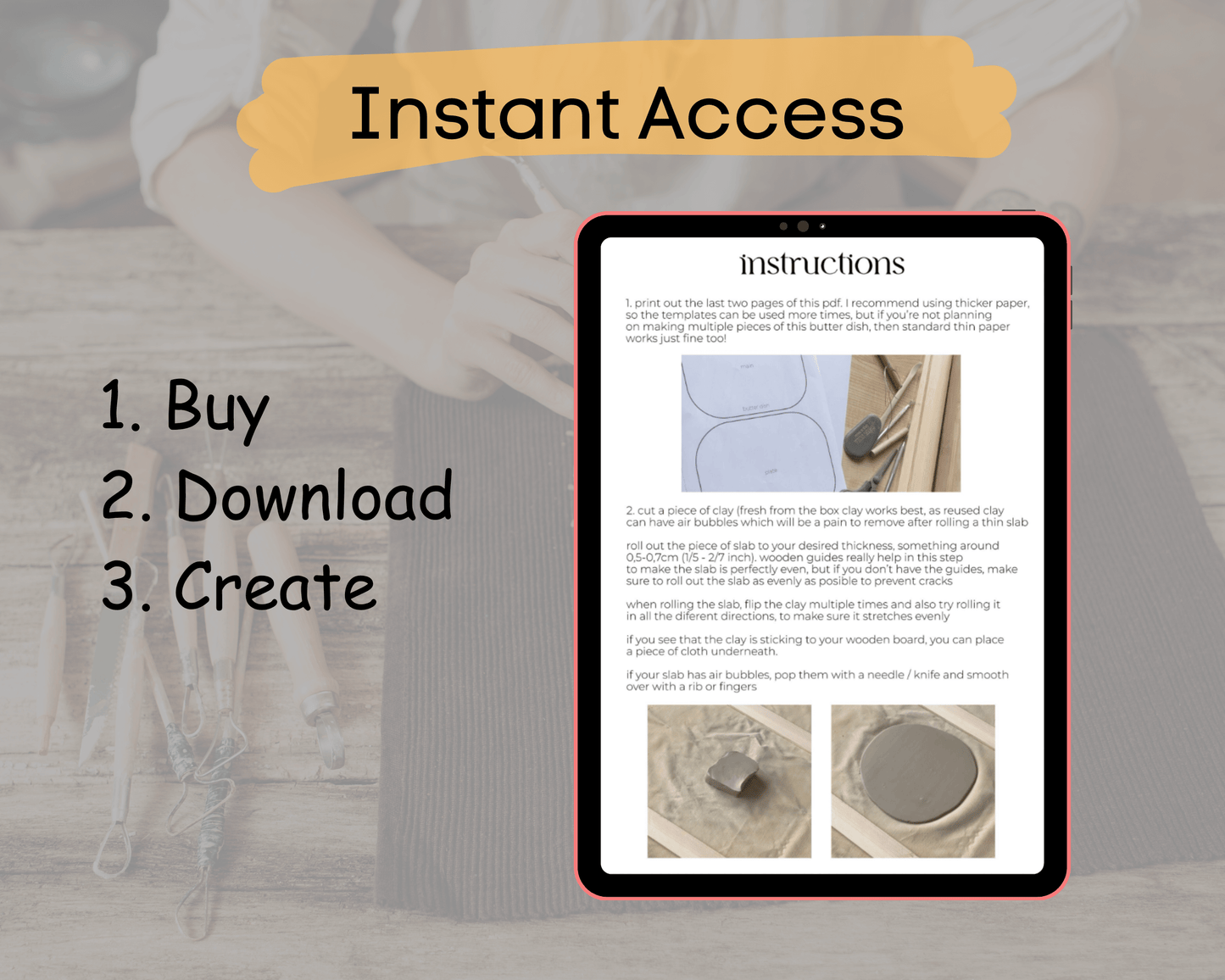Pottery Butter Dish Template • Slab Building PDF Pattern (DIY Printable)
