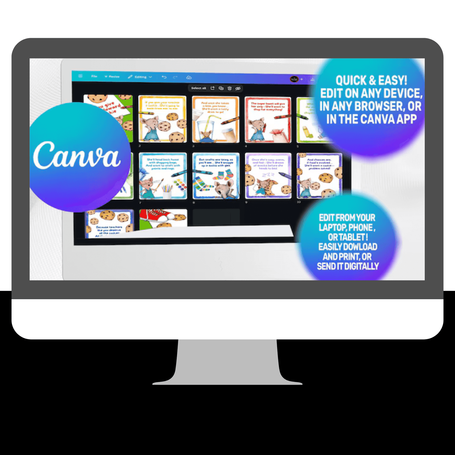 Editable Teacher Gift Book | If You Give Your Teacher a Cookie | Canva Template | End of Year Printable | Instant Download - Savvy Spot Online