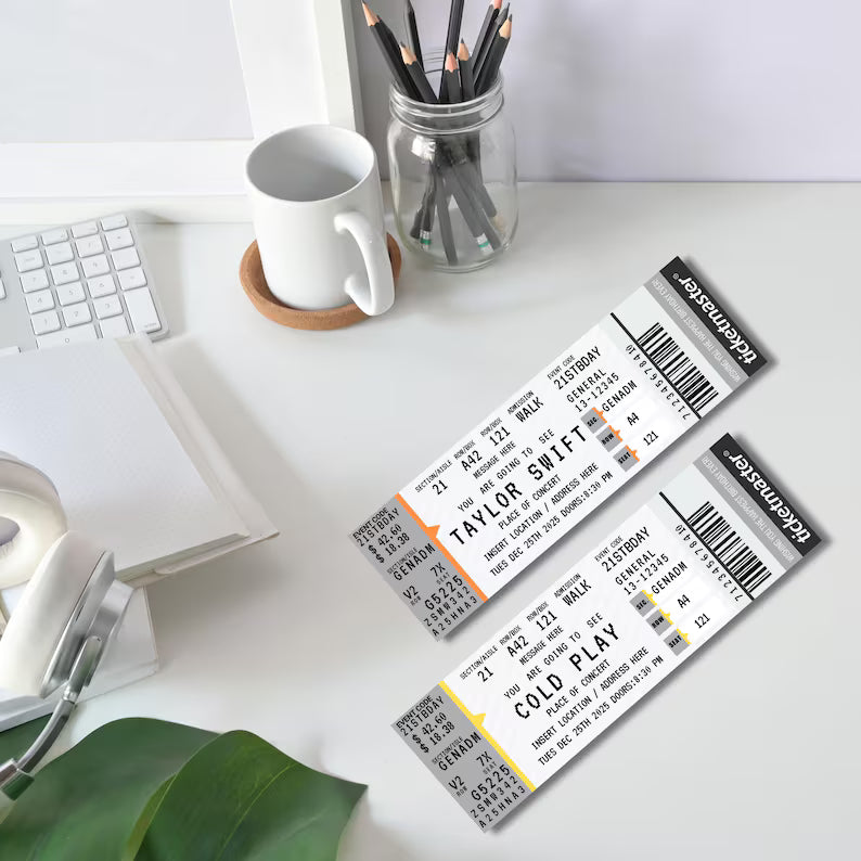 Ticketmaster Ticket | Concert Ticket Template | Surprise Concert Tickets | Birthday Gift | Custom Event Ticket | Gift for her/him