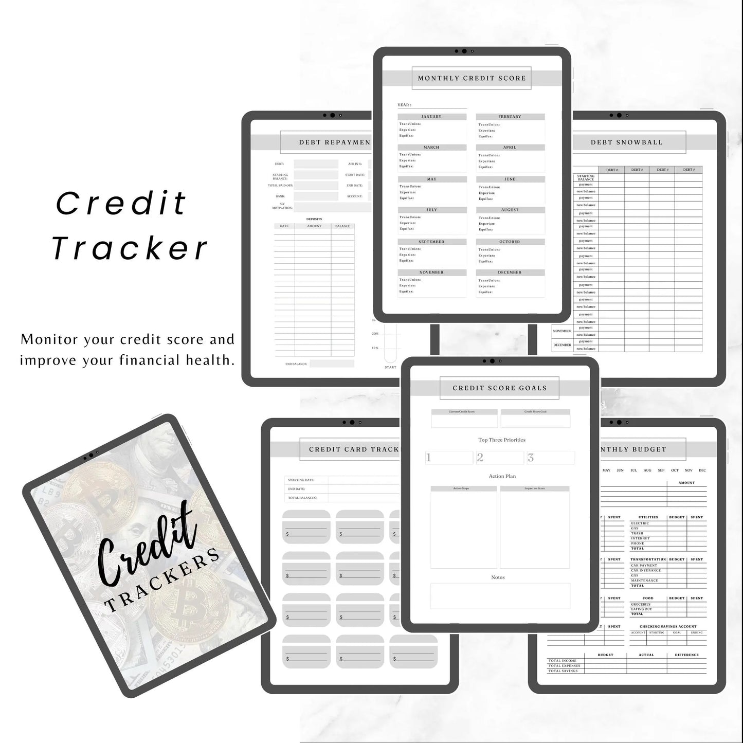 Editable Budget Planner Bundle / Monthly Tracker / Debt & Savings Tracker / 12-Week Challenge / Rainbow Financial Planner Canva Templates - Savvy Spot Online