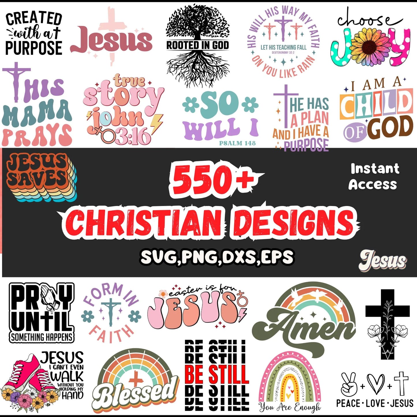 Christian Ultimate Bundle | 550+ Retro Christian SVG Designs | Bible Verse SVGs | Religious Crafts - Savvy Spot Online
