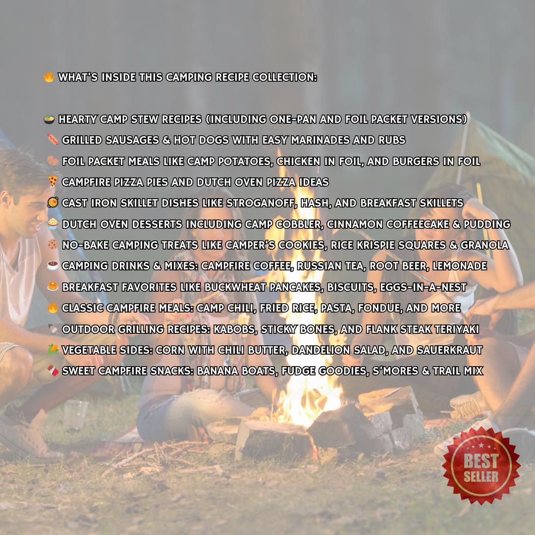 135+ Favorite Camping Recipes | Easy Campfire, Foil & Dutch Oven Meals (Digital Instant Download)