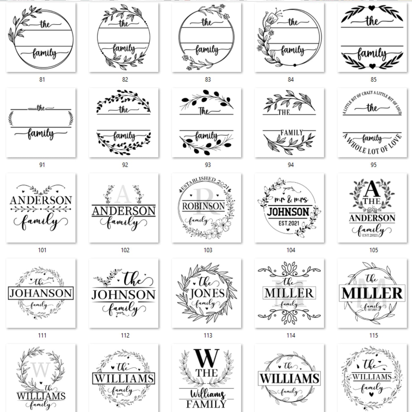 130 Family Monogram SVG Bundle | Last Name Sign SVG | Split Monogram Letters | Wedding Cutting Board SVG,png,dxf,eps | Cricut Silhouette