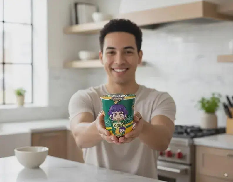 3 KPop Demon Hunters Ramen Noodle Labels, Mira Rumi Zoey Cup Noodle Ramyeon Label Party Decor, Kpop Birthday Supplies Printable Party Favors