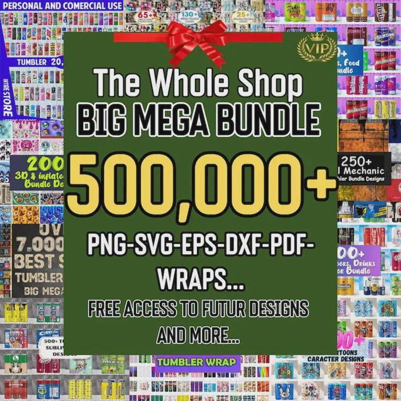 8 Million T-Shirt & Tumbler Designs | SVG png dxf, eps | Commercial POD Bundle