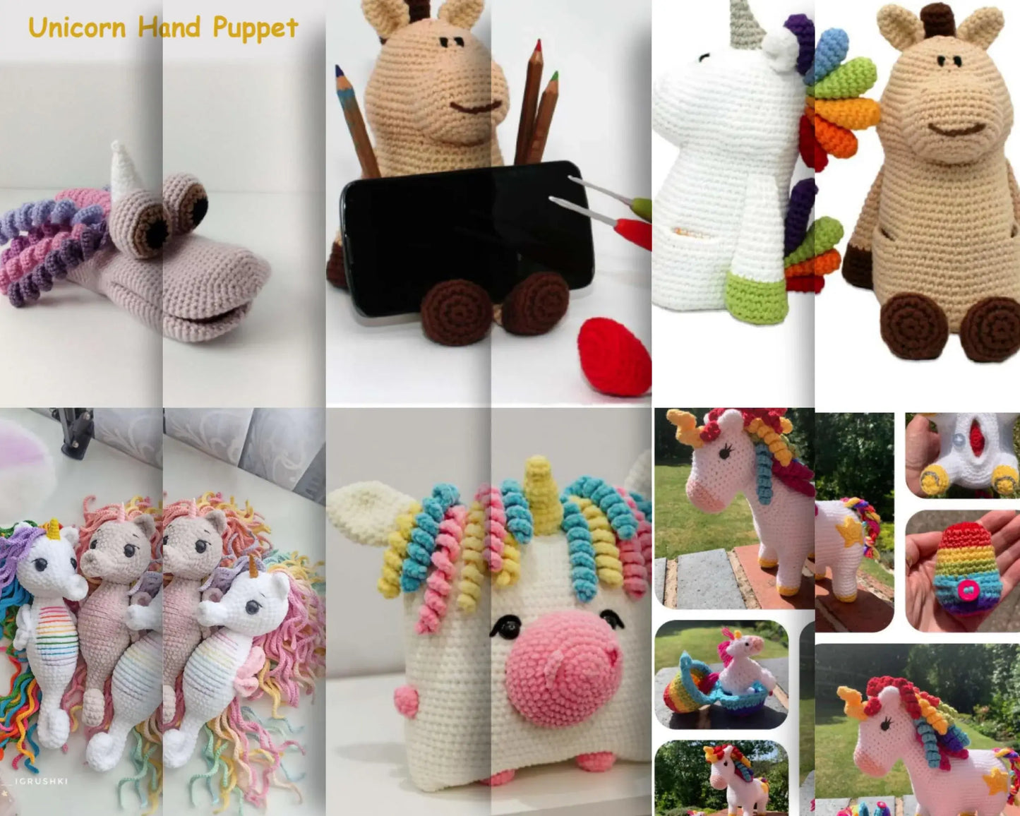 7 Unicorn Crochet Patterns: Backpacks, Toys & More (PDF Pattern)