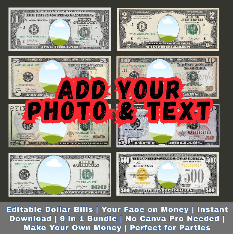 Editable Dollar Bill Templates