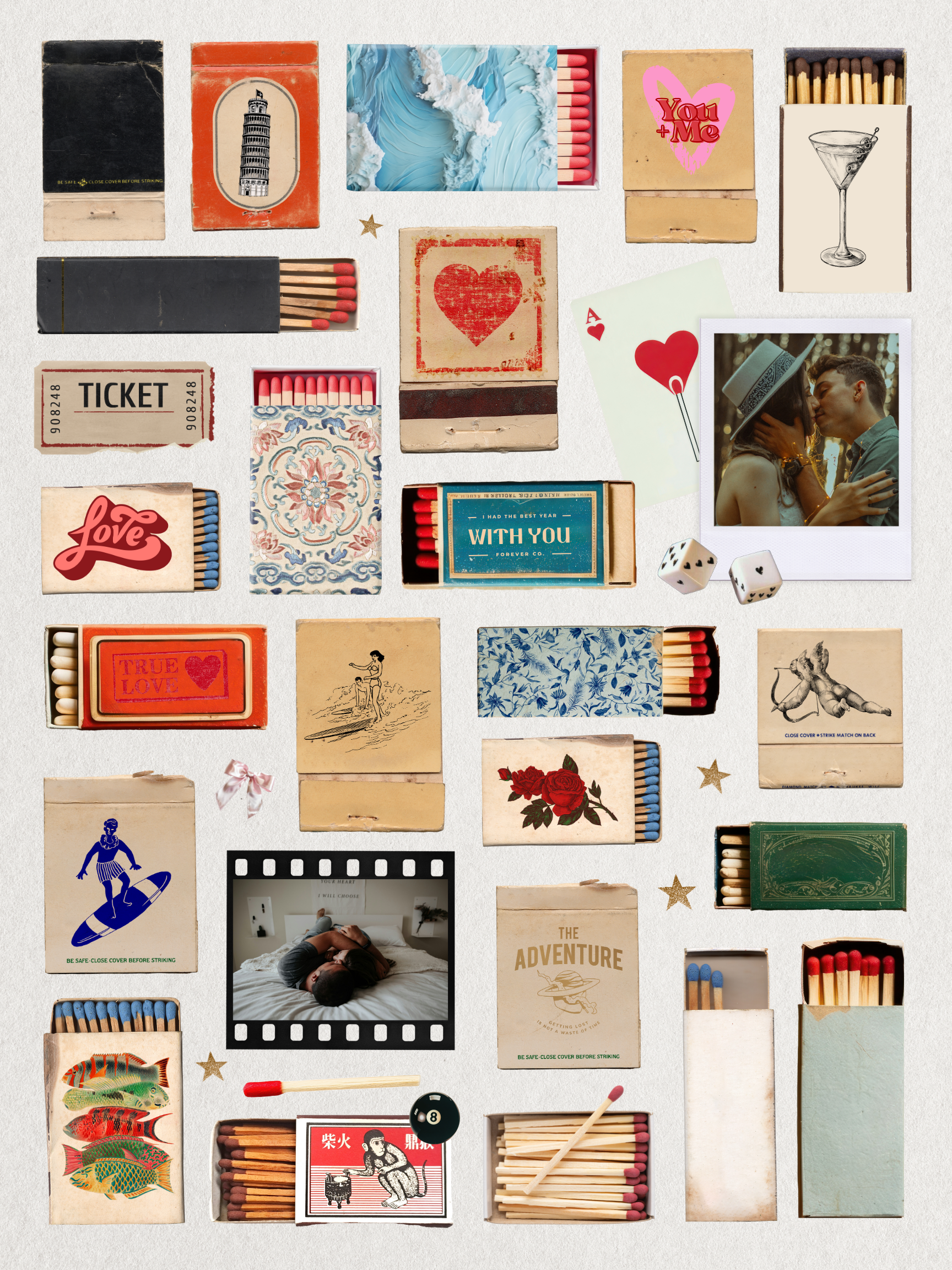 Matchbook Poster Template | Custom Matchbox Art | Canva Printable Wall Art | Valentine's Gift Idea | Anniversary Digital Download - Savvy Spot Online
