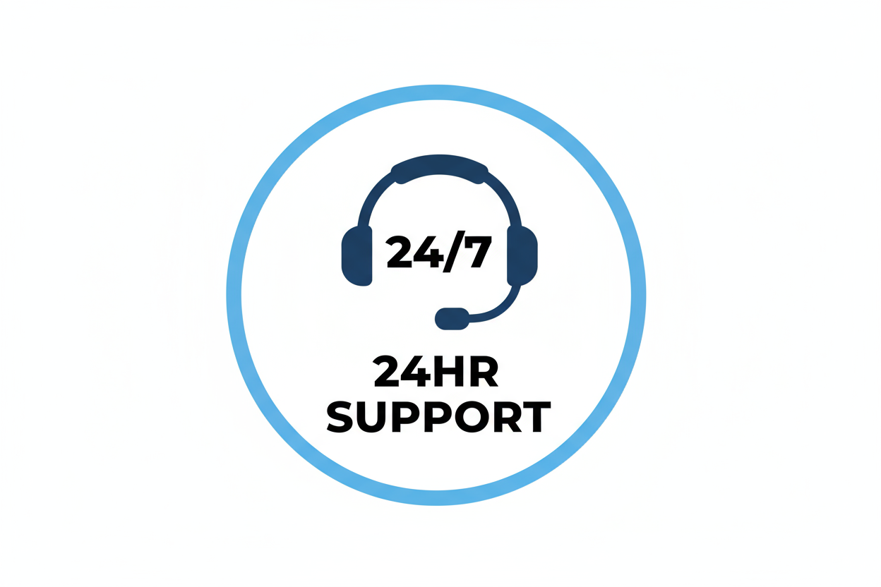 24HR SUPPORT image only simple and clear cut out image white background. 