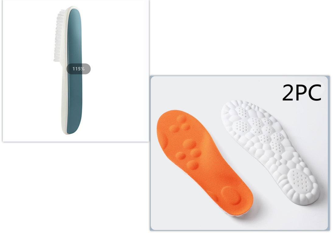 StepFresh™ DuoClean Kit™ – Sports Insoles + Long-Handle Decontamination Shoe Brush
