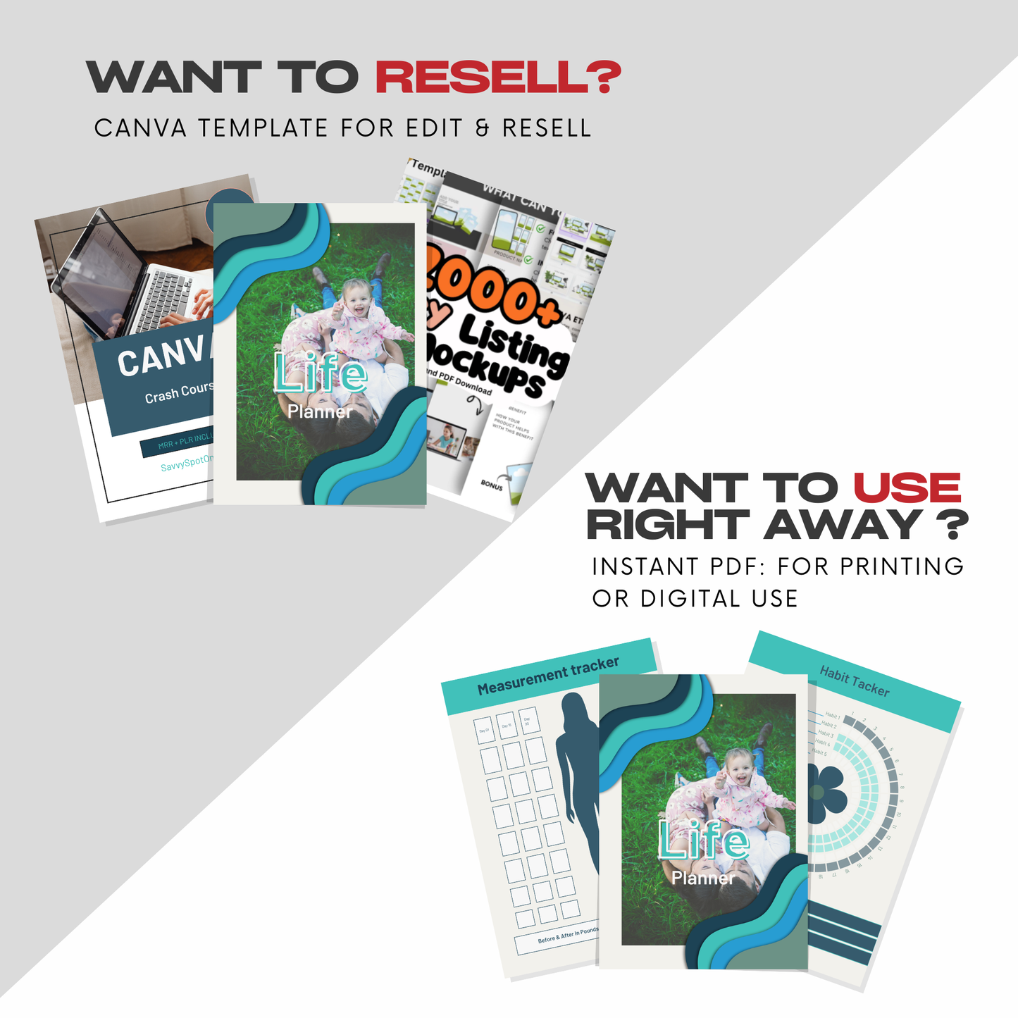 2025–2027 Digital Planner | 100+ Page Canva Template | PLR & MRR Resell Rights | ADHD Life Planner Adult | Printable Organizer Bundle