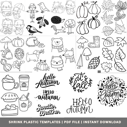 Fall Shrinkets – Shrink Plastic Templates (PDF Instant Download) - Savvy Spot Online