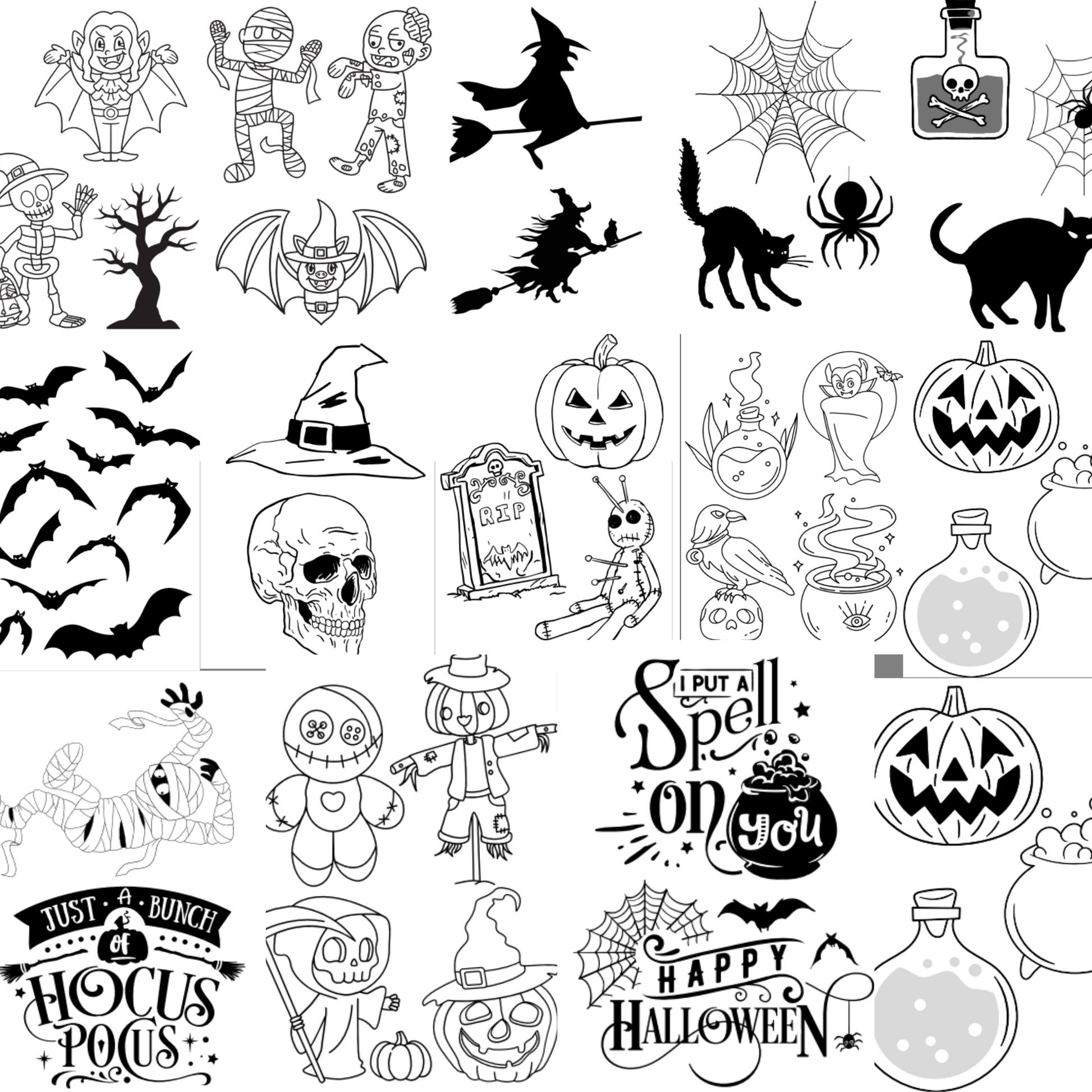 Halloween Shrinkets – 55+ Shrink Plastic Templates PDF | Instant Download | Spooky DIY Charms, Jewelry, Halloween Crafts & Party Favors - Savvy Spot Online