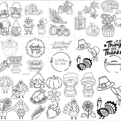 Thanksgiving Shrinkets – 40+ Shrink Plastic Templates PDF | Instant Download | Fall & Harvest DIY Charms, Jewelry and Crafts - Savvy Spot Online