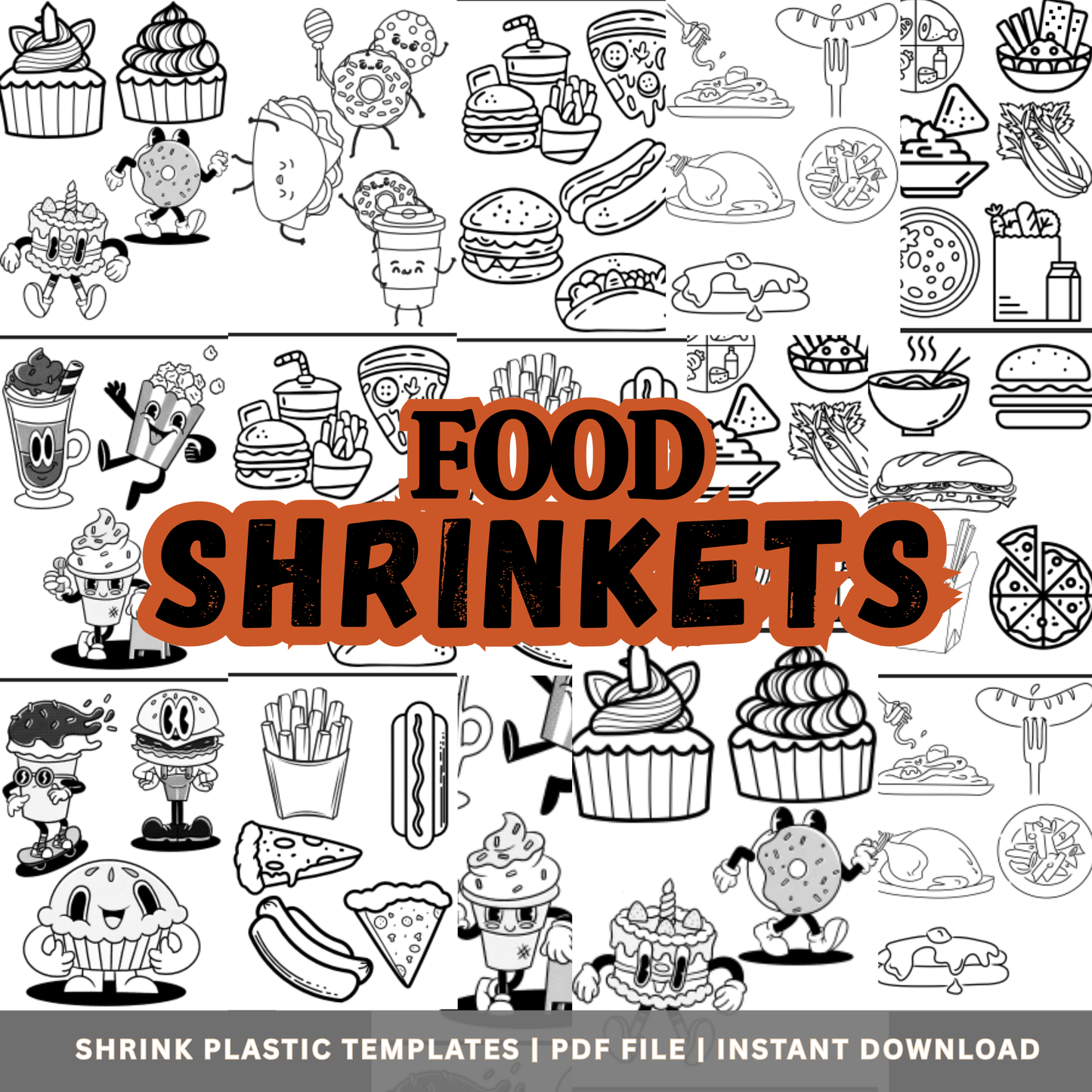 Food Shrinkets – Shrink Plastic Templates (PDF)