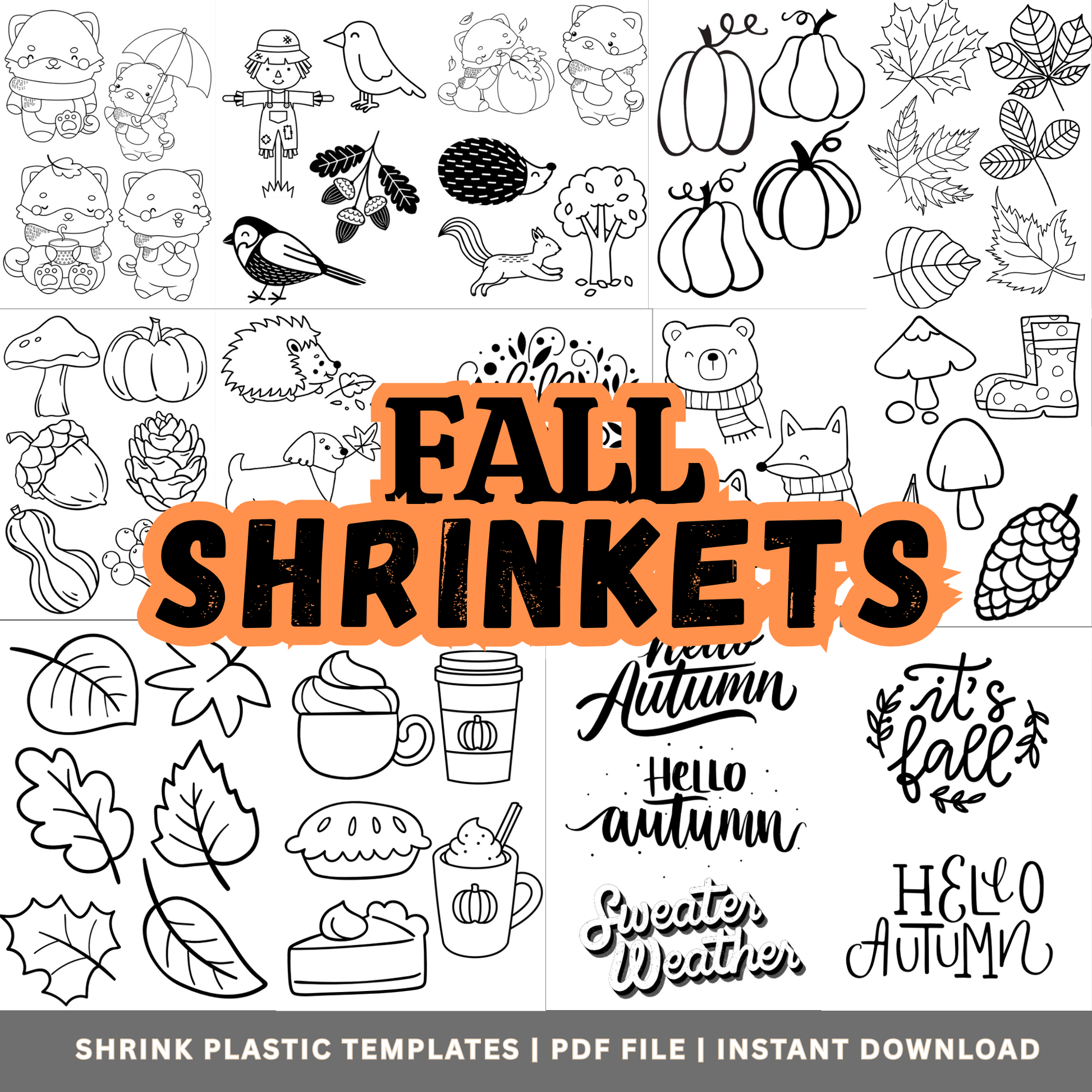 Fall Shrinkets – Shrink Plastic Templates (PDF Instant Download) - Savvy Spot Online