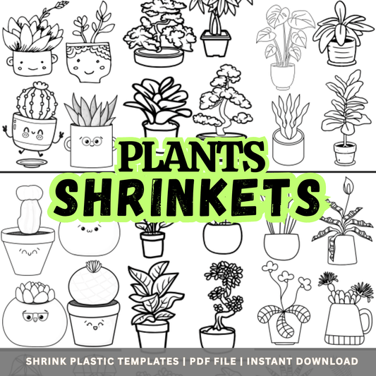 House Plants Shrinkets – Shrink Plastic Templates (PDF)