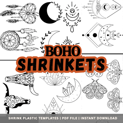 Boho Shrinkets – Shrink Plastic Templates (PDF)