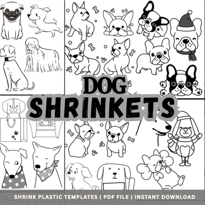 Dog Shrinkets – Shrink Plastic Templates (PDF Instant Download)