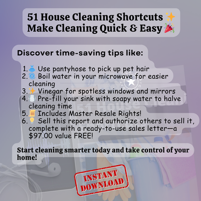 51 House Cleaning Shortcuts - Audio and eBook Combo