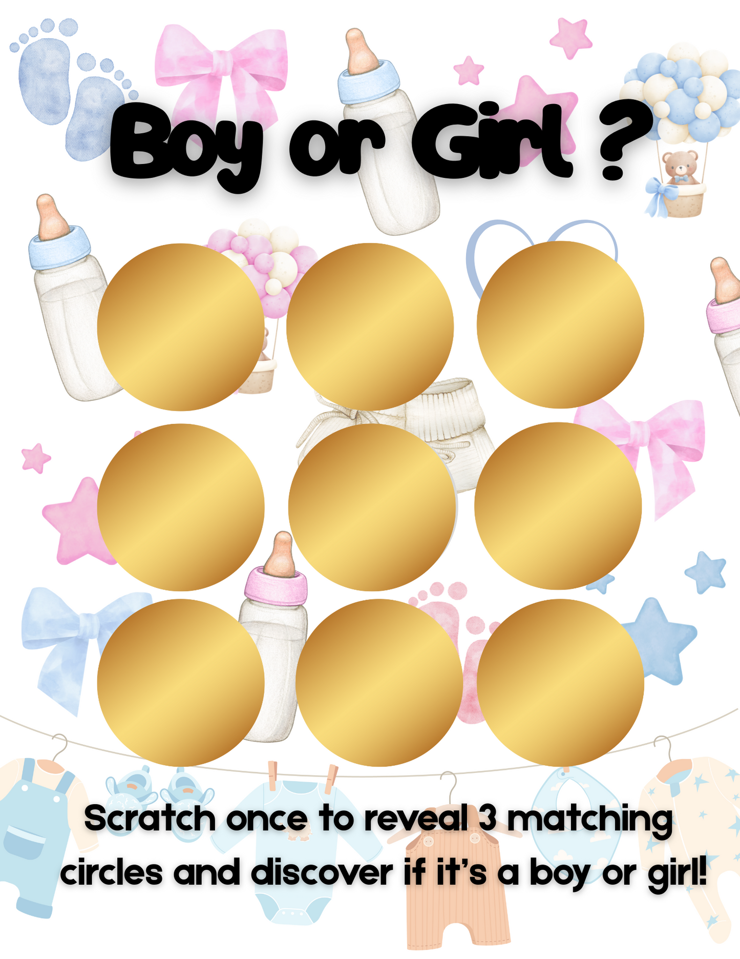 It's a girl Virtual Baby Gender Reveal Game | Girl Scratch Card | Gender Reveal Announcement | Digital Gender Reveal Idea
