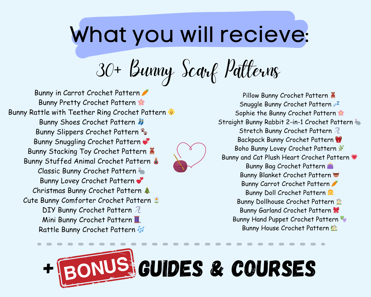 Bunny Crochet Pattern Bundle | Amigurumi, Lovey, Rattle, Slippers (PDF Download)