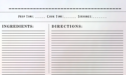 Minimal Recipe Card Template Canva Editable & Printable Handwrite or Type Modern Recipe Card Simple Recipe card Personalized recipe - Savvy Spot Online