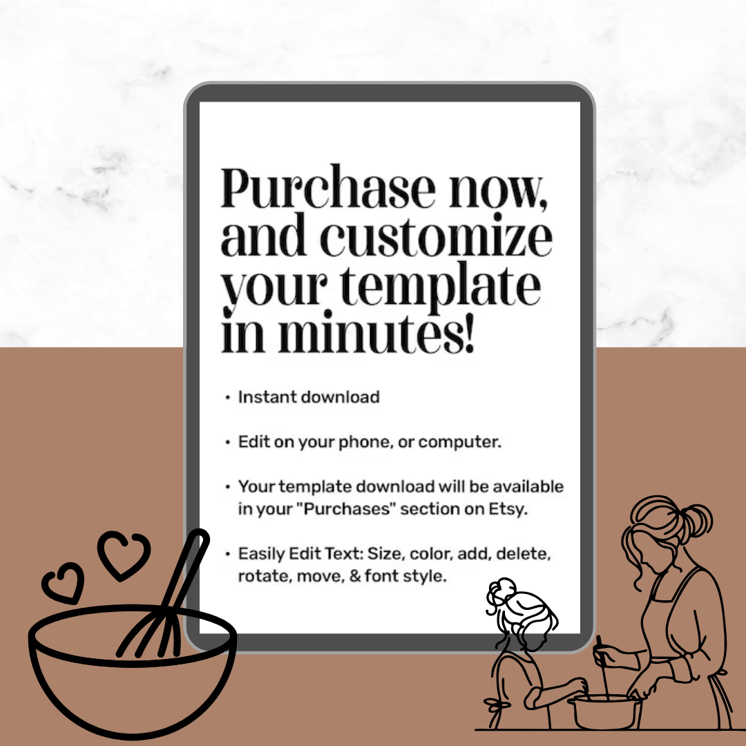 Minimal Recipe Card Template Canva Editable & Printable Handwrite or Type Modern Recipe Card Simple Recipe card Personalized recipe - Savvy Spot Online