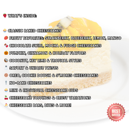 95+ Cheesecake Recipes | Baked, No-Bake, Mini & More (Digital Instant Download) - Savvy Spot Online