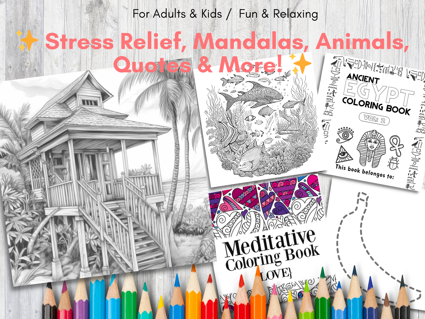 1000+ Printable Coloring Books for Adults & Kids - Stress Relief, Mandalas, Animals, Quotes and More! - Savvy Spot Online
