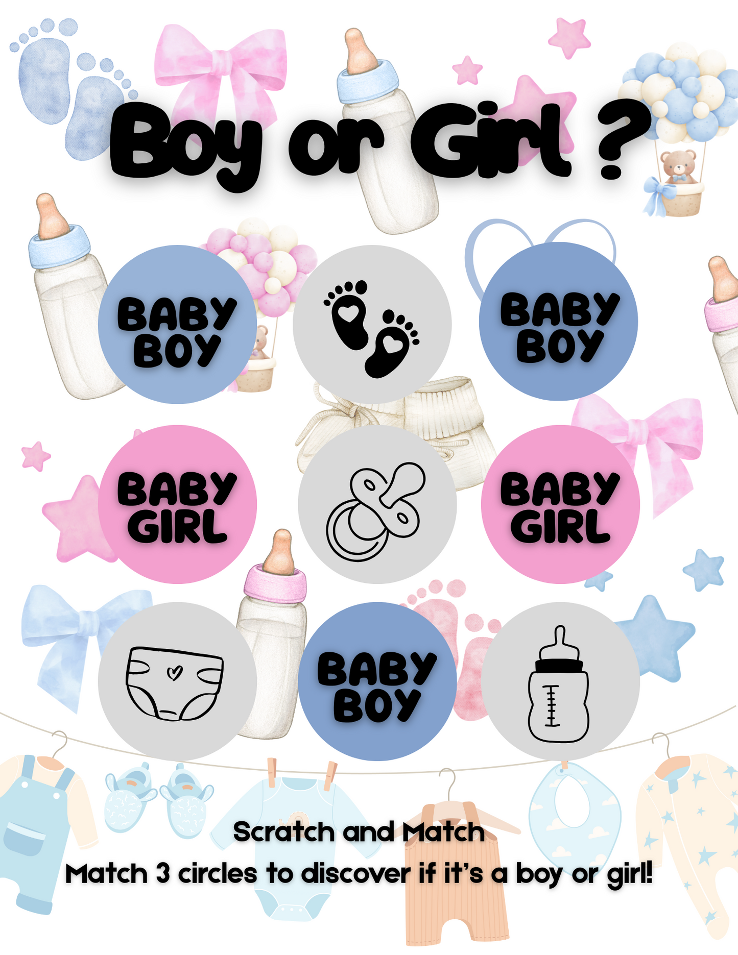It's a boy Virtual Baby Gender Reveal Game | Boy Scratch Card | Gender Reveal Announcement | Digital Gender Reveal Idea