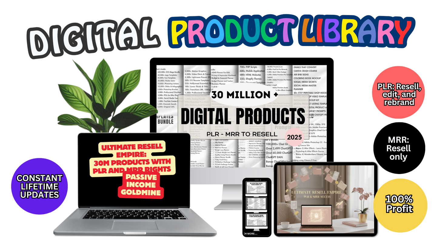 Massive Resell Digital Products Bundle | PLR & MRR for Passive Income