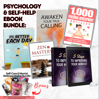 5 Transformative Self-Care eBooks: Mindset, Zen Mastery & Personal Growth + Bonus Self-Care and Mental Wellness Planner Bundle - Savvy Spot Online