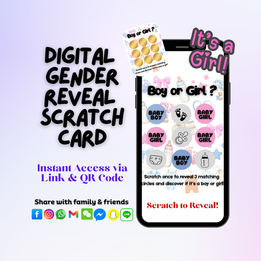 It's a girl Virtual Baby Gender Reveal Game | Girl Scratch Card | Gender Reveal Announcement | Digital Gender Reveal Idea
