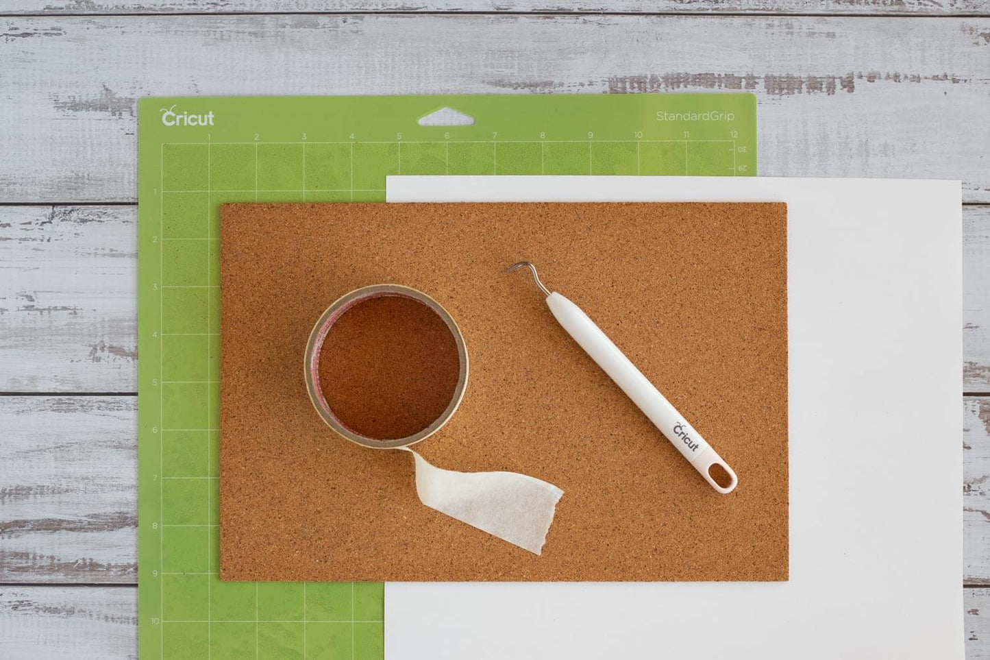 Floral Cork Coasters SVG | DIY Cricut Cut File (Instant Download) materials including cork, Cricut tools, and cutting mat.