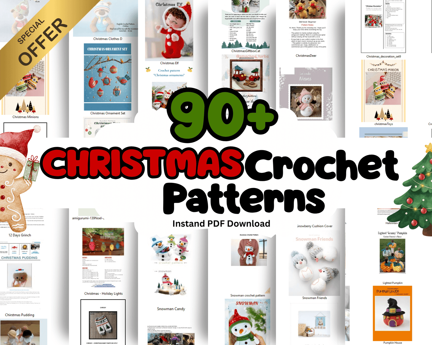 90+ Christmas Crochet Patterns Bundle (PDF Patterns)
