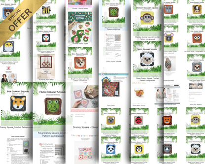 50+ Granny Square Crochet Patterns Bundle (PDF Patterns)