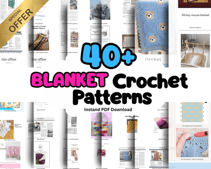 40+ Crochet Blanket Patterns Bundle (PDF Patterns)