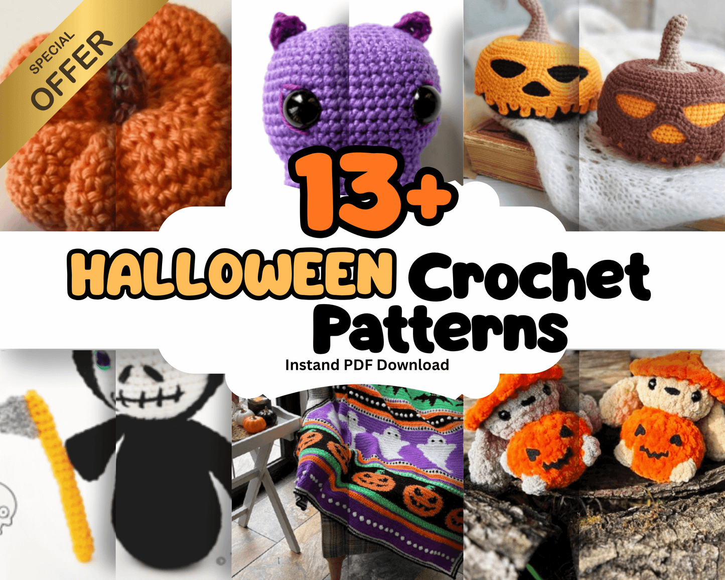 13+ Spooky Halloween Crochet Patterns Bundle (PDF)