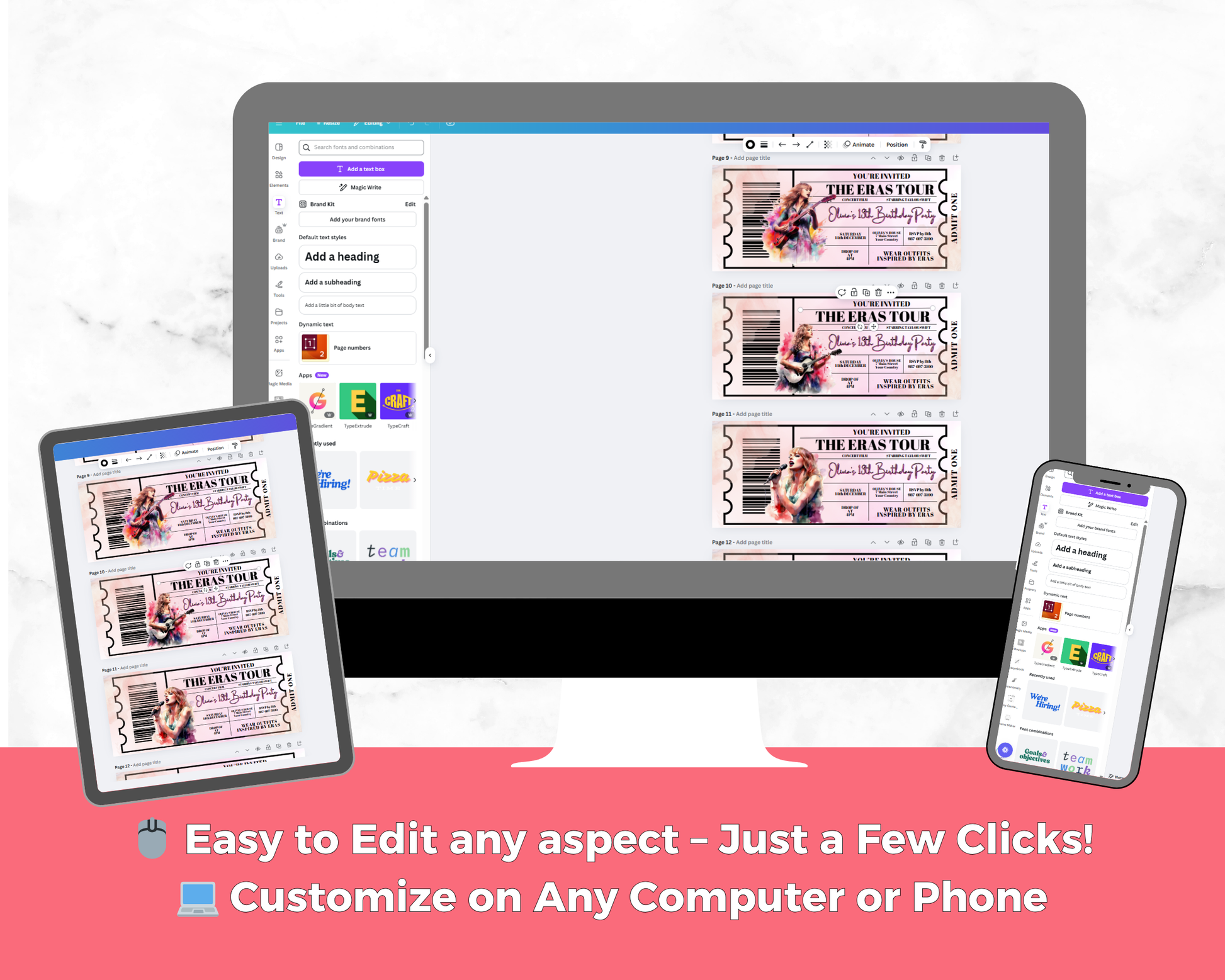 Eras birthday party, Printable T.S. Taylor birthday invite music Birthday Invitation editable my bday era, Birthday Era Invitation - Savvy Spot Online