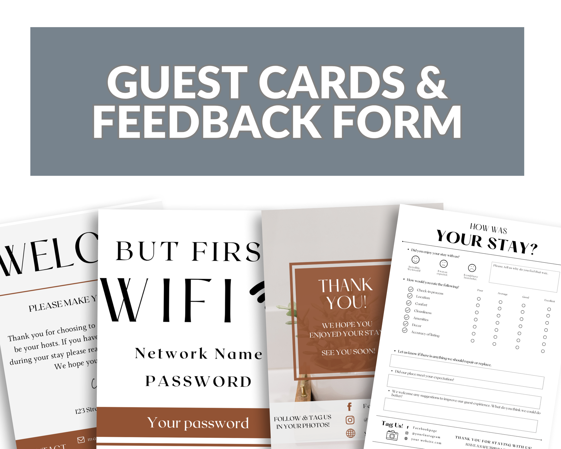 Airbnb Welcome Signs Bundle | 125+ Editable Canva Templates | House Rules, Wifi, Checkout List, Host Guide, Vacation Rental Kit - Savvy Spot Online