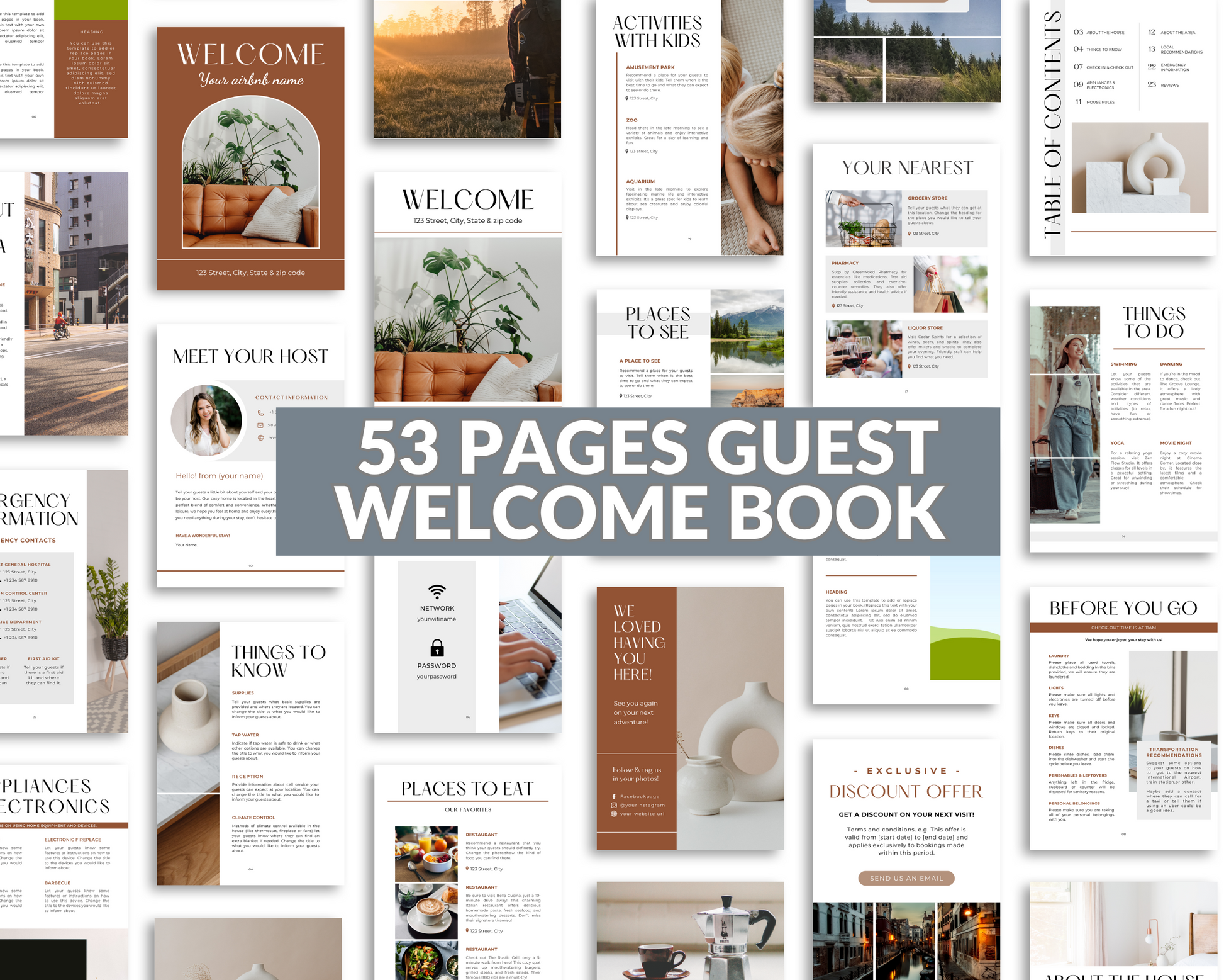 Airbnb Welcome Signs Bundle | 125+ Editable Canva Templates | House Rules, Wifi, Checkout List, Host Guide, Vacation Rental Kit - Savvy Spot Online