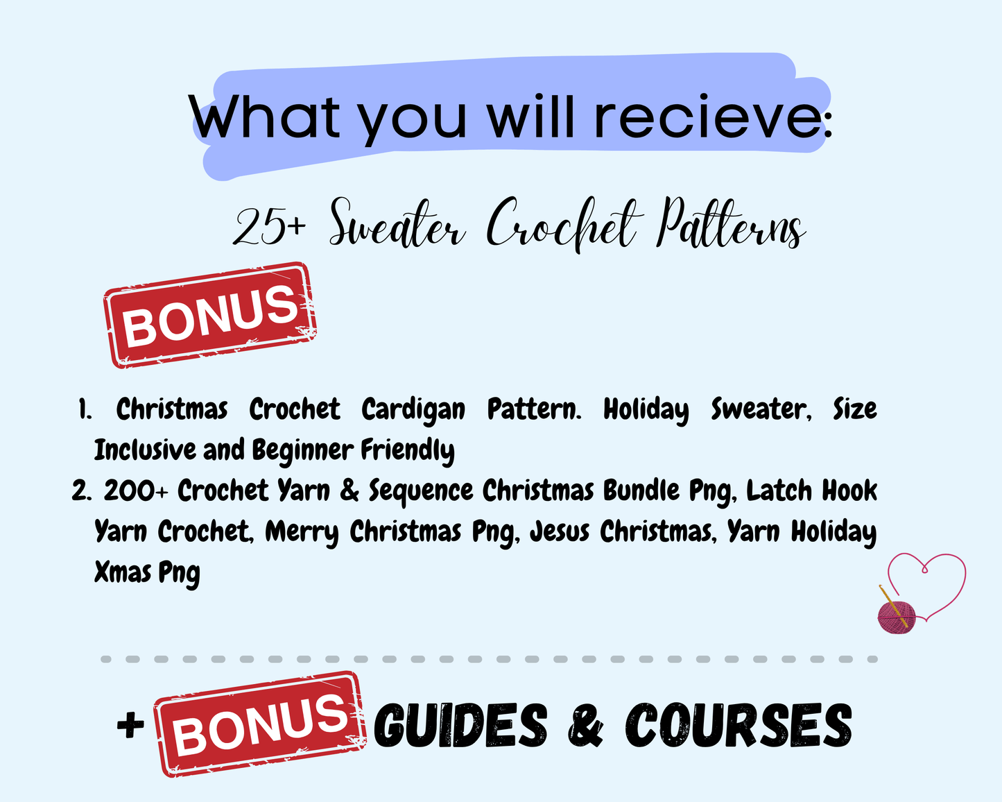 25+ Crochet Sweater Patterns PDF Bundle | Christmas Cardigan, Chunky, Pet Sweaters