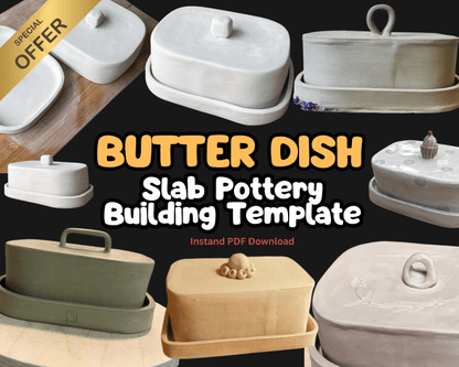 Pottery Butter Dish Template • Slab Building PDF Pattern (DIY Printable)